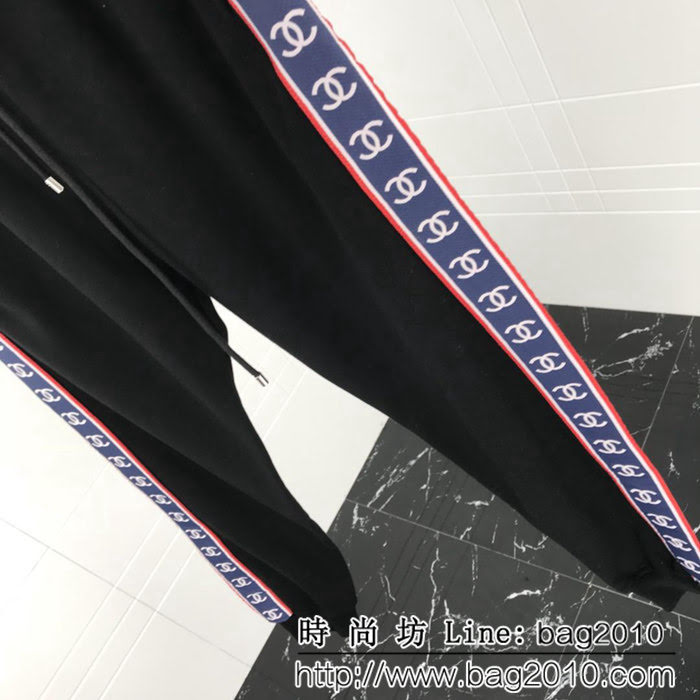 CHANEL香奈兒 小香中古系列 vintage ins超火拼色袖 串標飾帶 休閒運動套裝 情侶款 ydi1118